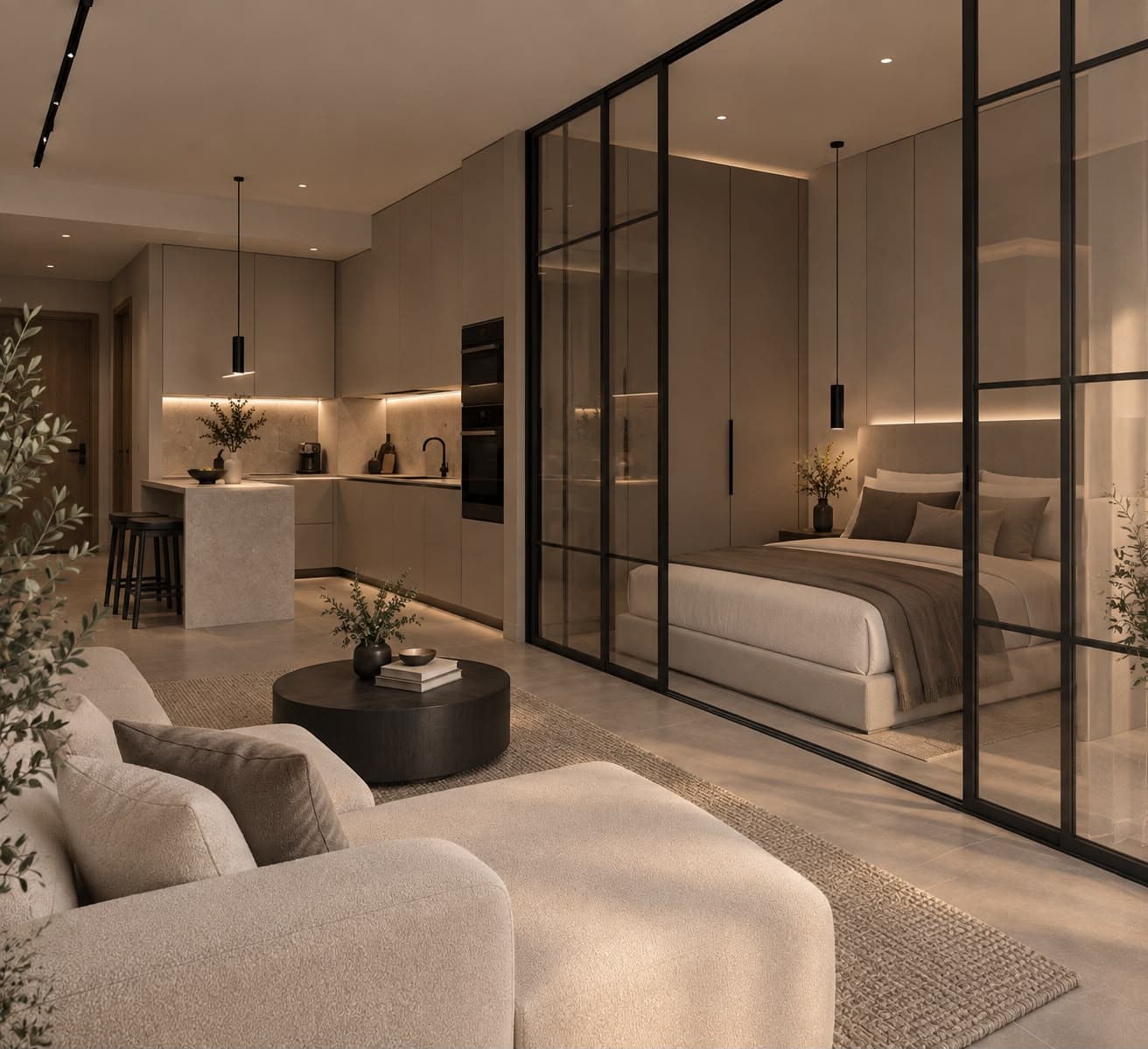 Contemporary Dark interior style